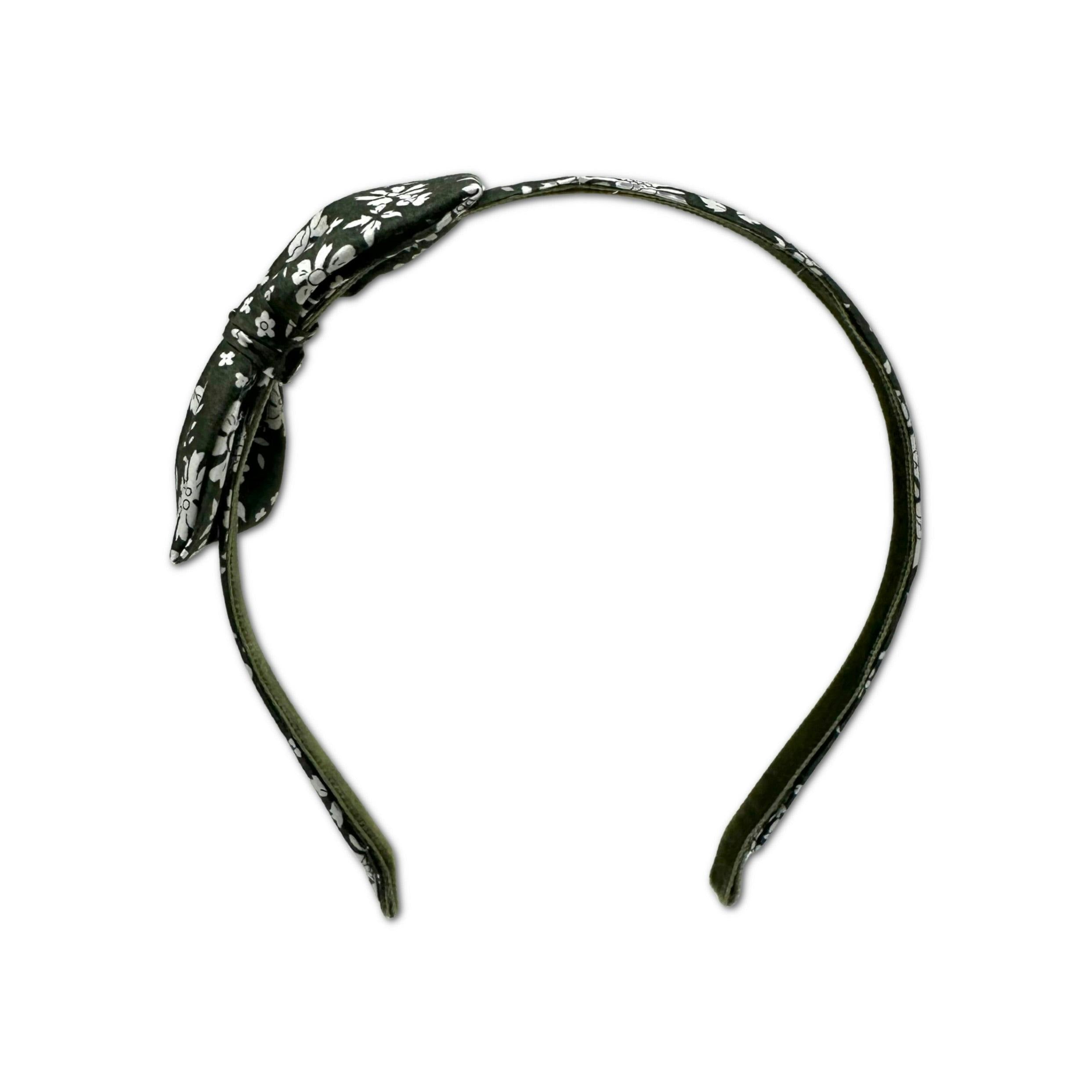 Liberty of London Bow Headband, Olive Floral