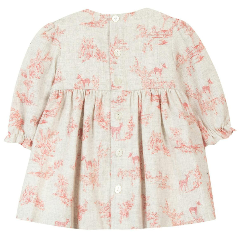 Rosewood Flannel Smocked Dress