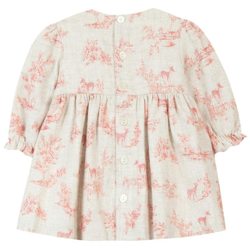 Rosewood Flannel Smocked Dress