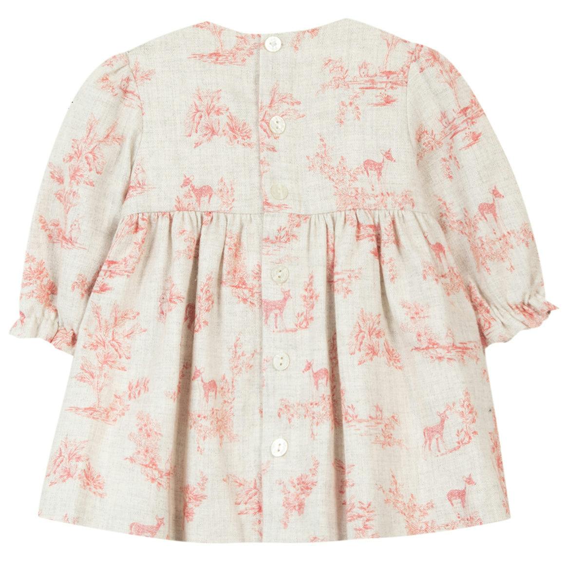 Rosewood Flannel Smocked Dress