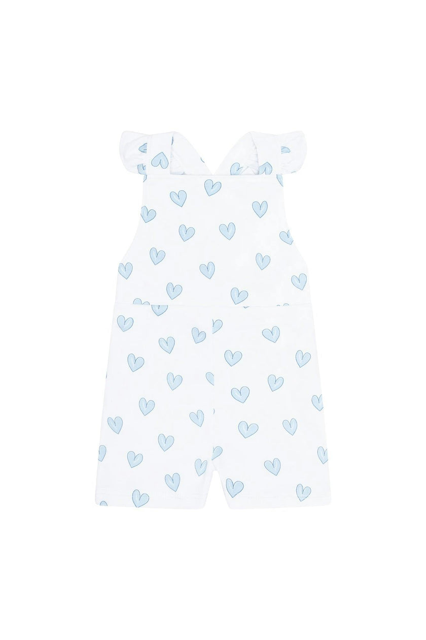 Blue Heart Print Romper