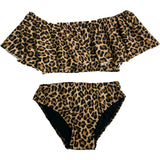 Two Piece Two Piece Ruffle Swimsuit, Brown