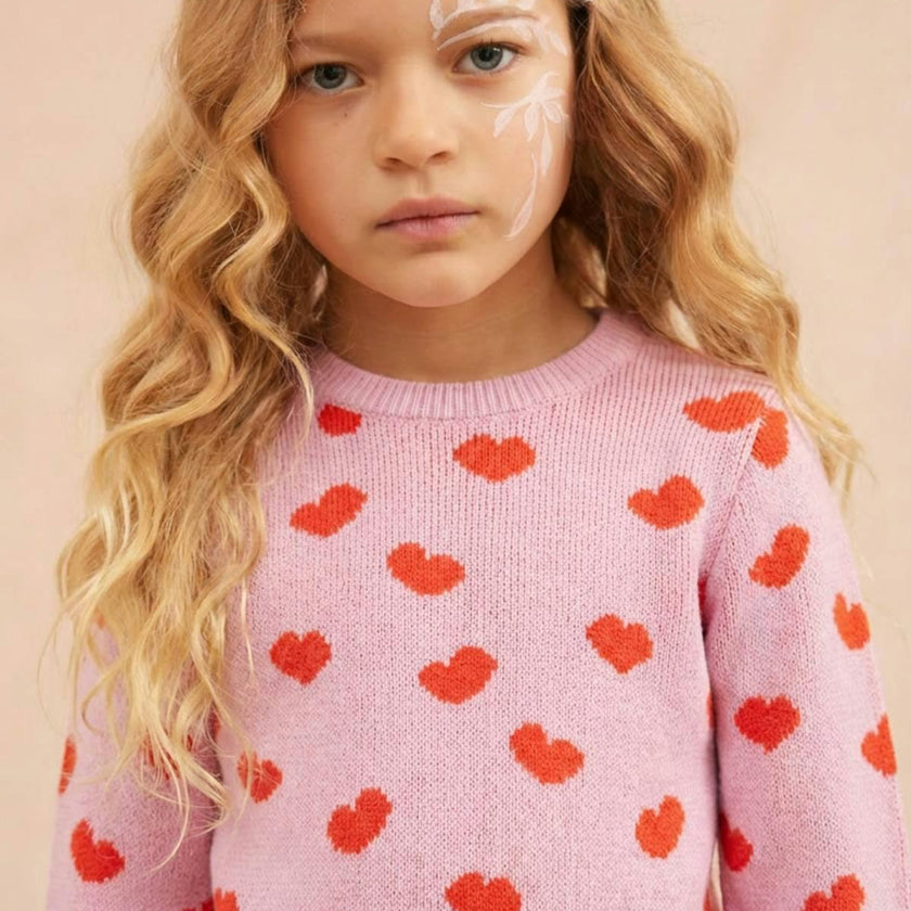 Love Hearts Jumper | Bubble Gum