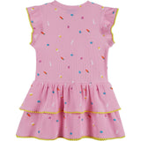 Girls Pink Rib Tiered Dress | Bunny Garden
