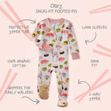 CRUZ Snug Fit Footed Baby Girls Pajamas