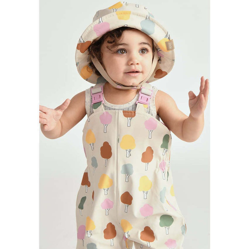 Tree Print Chin Strap Rain Bucket Hat
