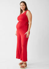 Wide Leg Knit Maternity and Nursing Jumpsuit