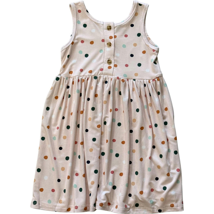 Henley Tank Dress Summer Polka Dots