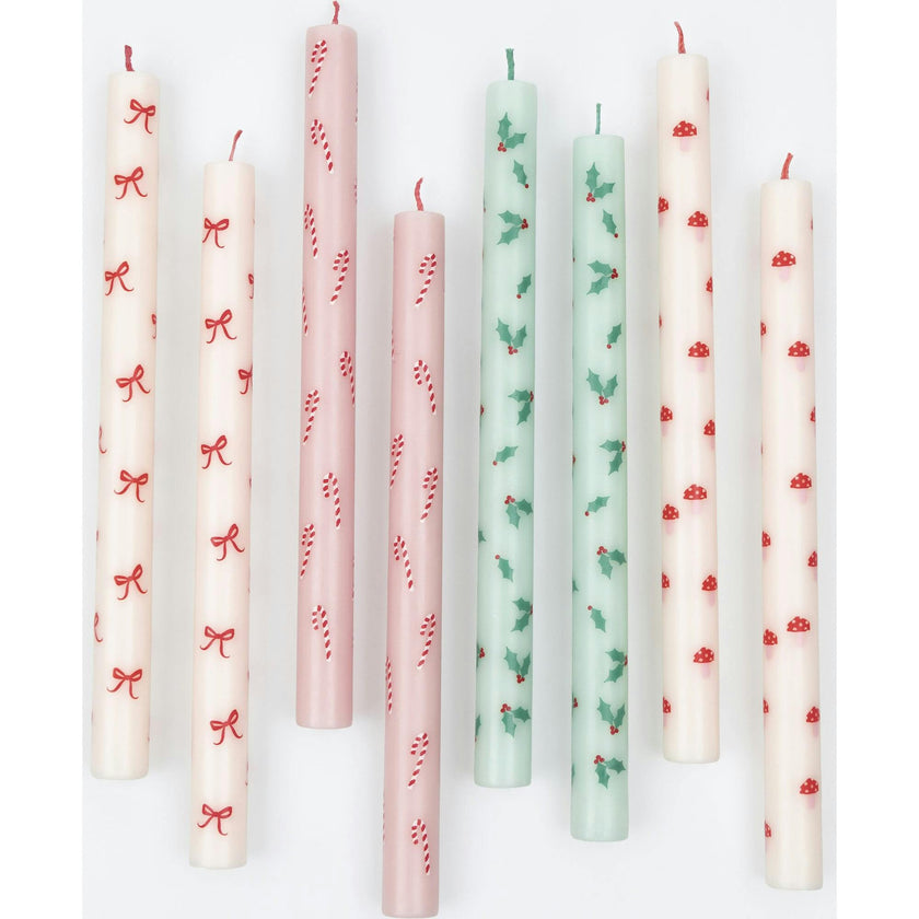 Festive Patterned Table Candles