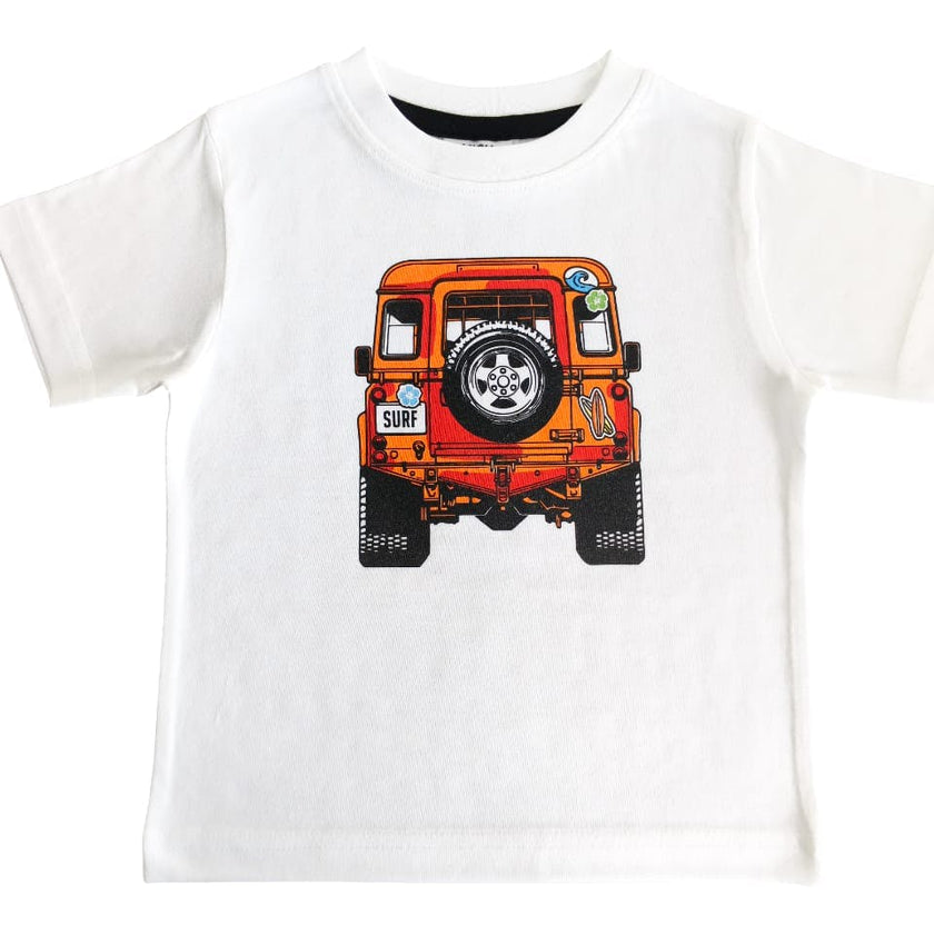 Baby and Kids Tee - Orange Jeep