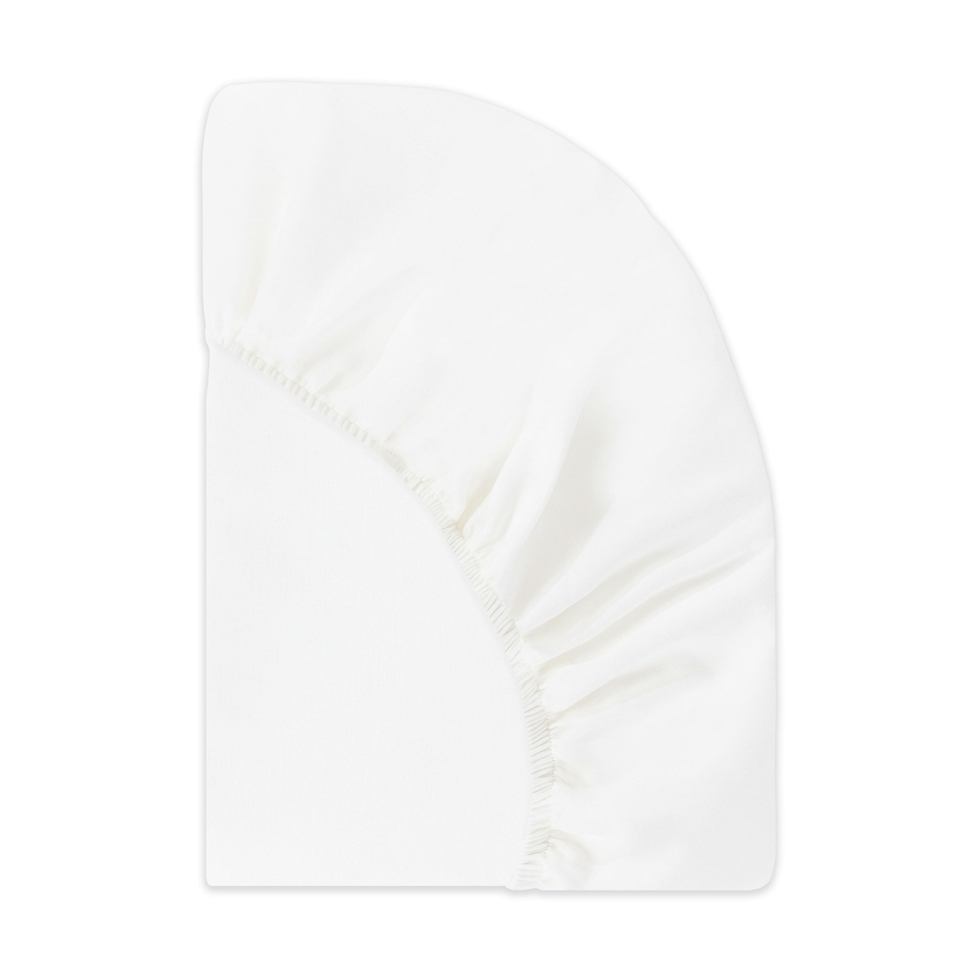 All-Stages Bassinet Sheet in GOTS Certified Organic Brushed Cotton in Bright White
