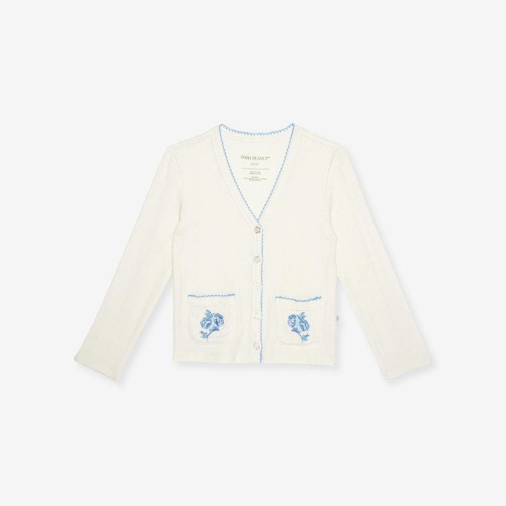 Ivory Hattie Pointelle Picot Cardigan