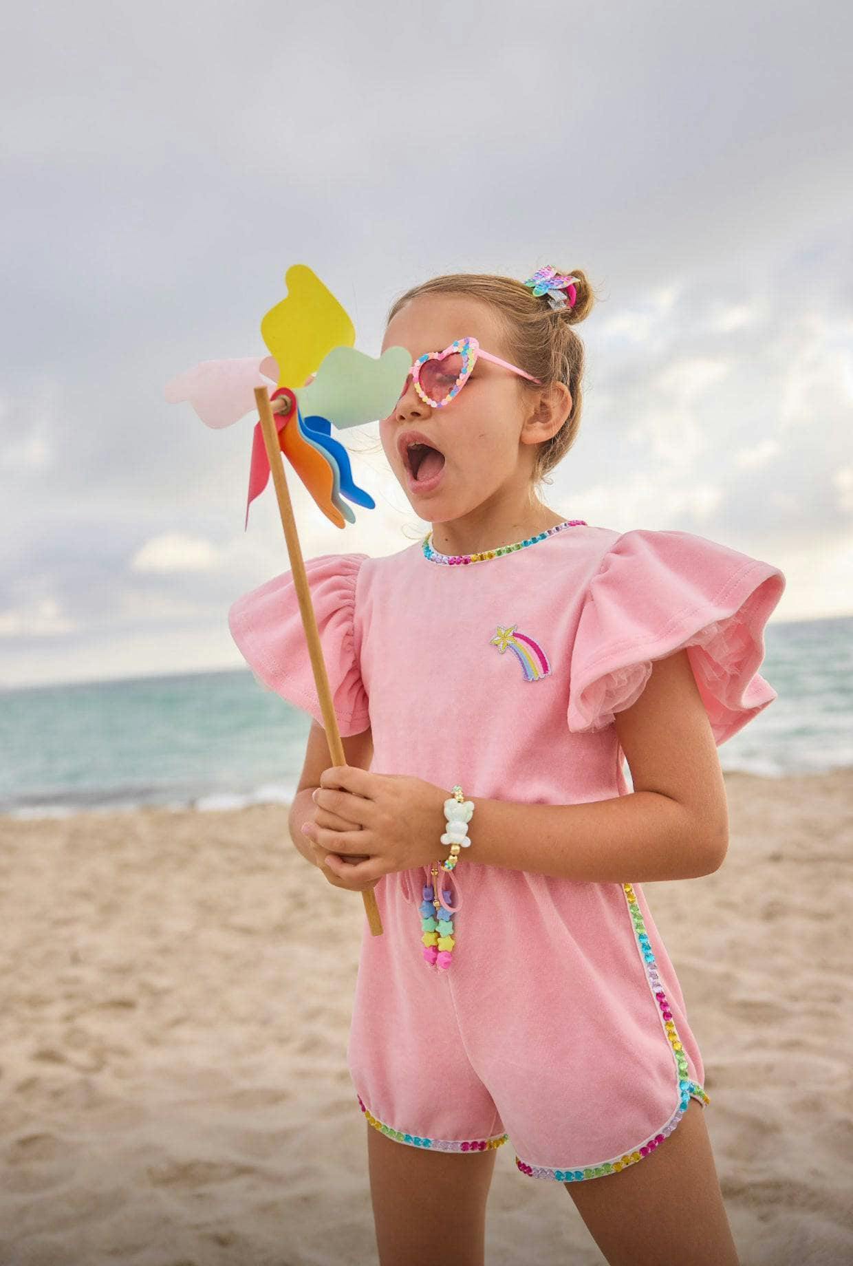 Velour Rainbow Gems Romper