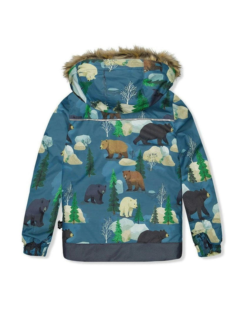 Two Piece Discover Snowsuit Blue Bear Print