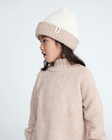 2-Tone Ribbed Beanie - Fuzzy