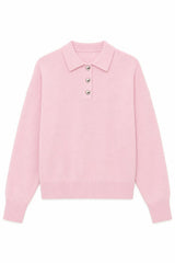 Klein Light Pink Cable Knit Collar Sweater