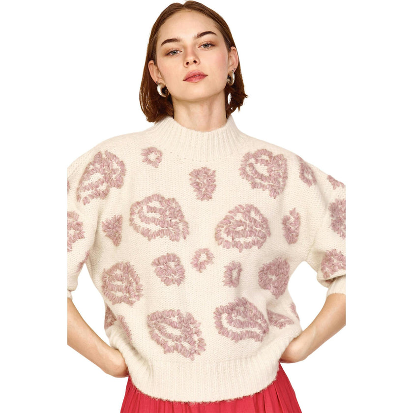 Cusco Waterlily Pullover in Ivory/Fawn