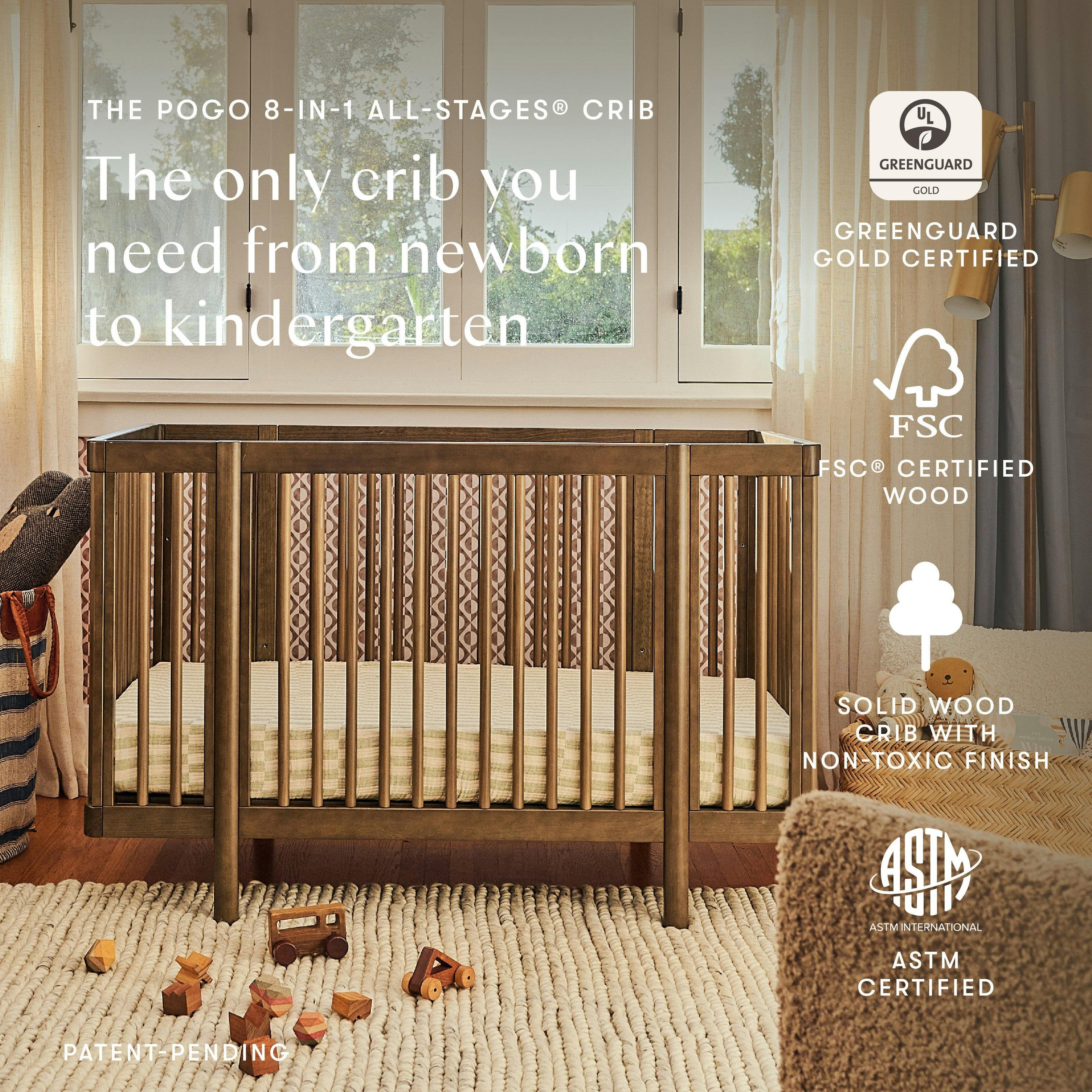 Babyletto Pogo 8-in-1 Convertible Crib with All-Stages® Conversion Kits