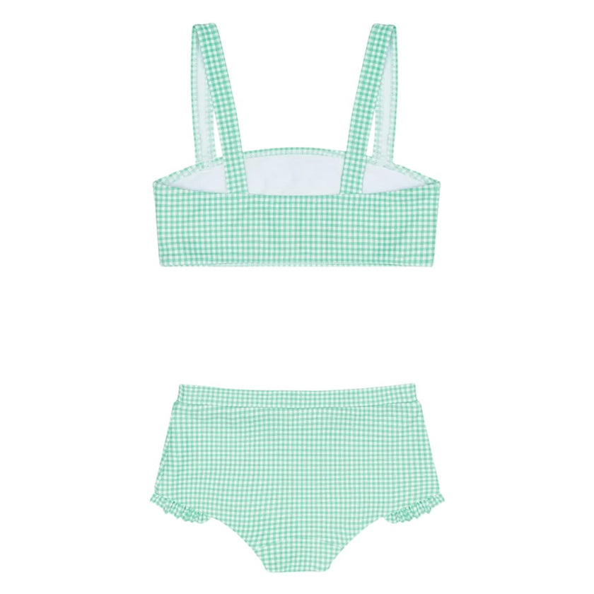 girls gustavia gingham bandeau bikini and swim shorts