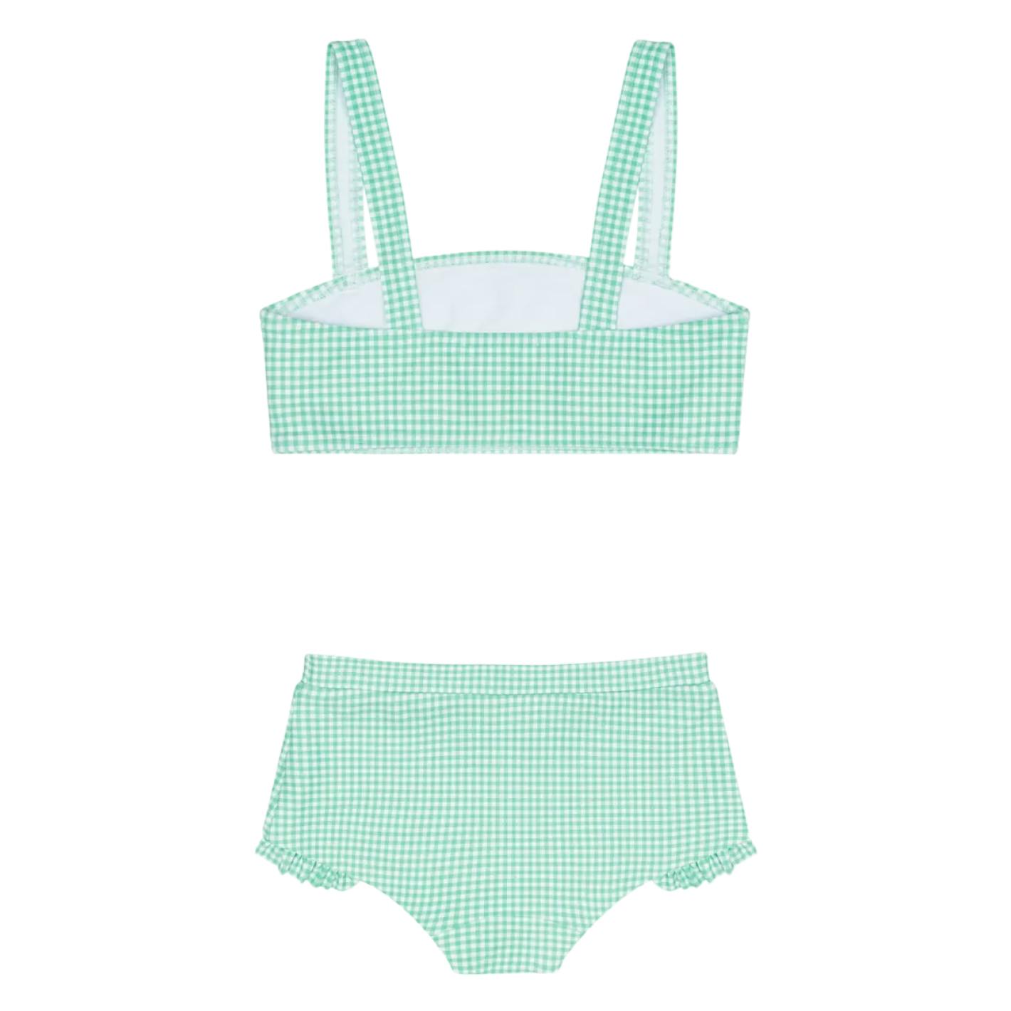 girls gustavia gingham bandeau bikini and swim shorts