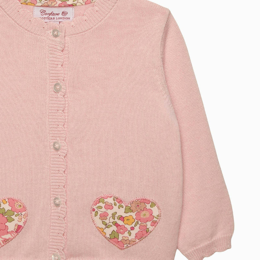 Baby Peach Sparkle Betsy Heart Cardigan