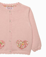 Baby Peach Sparkle Betsy Heart Cardigan