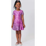 Girls Cap Sleeve Skater Dress, Pink