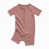 Ribbed Zip Summer Pajamas