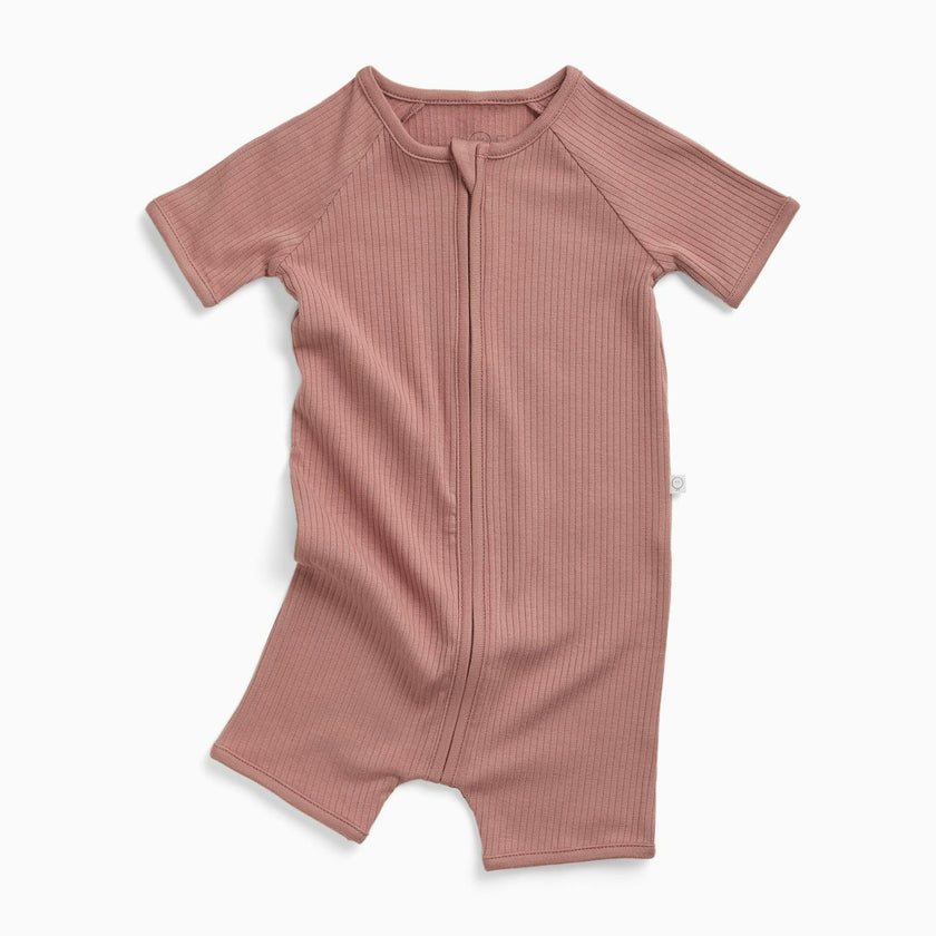 Ribbed Zip Summer Pajamas