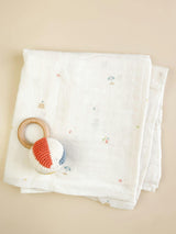 Beach Swaddle and Teether Set - Beach Ball