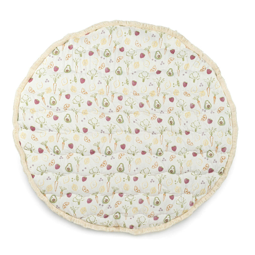 Clementine Fruits & Veggies Cotton Quilted Baby Play Mat