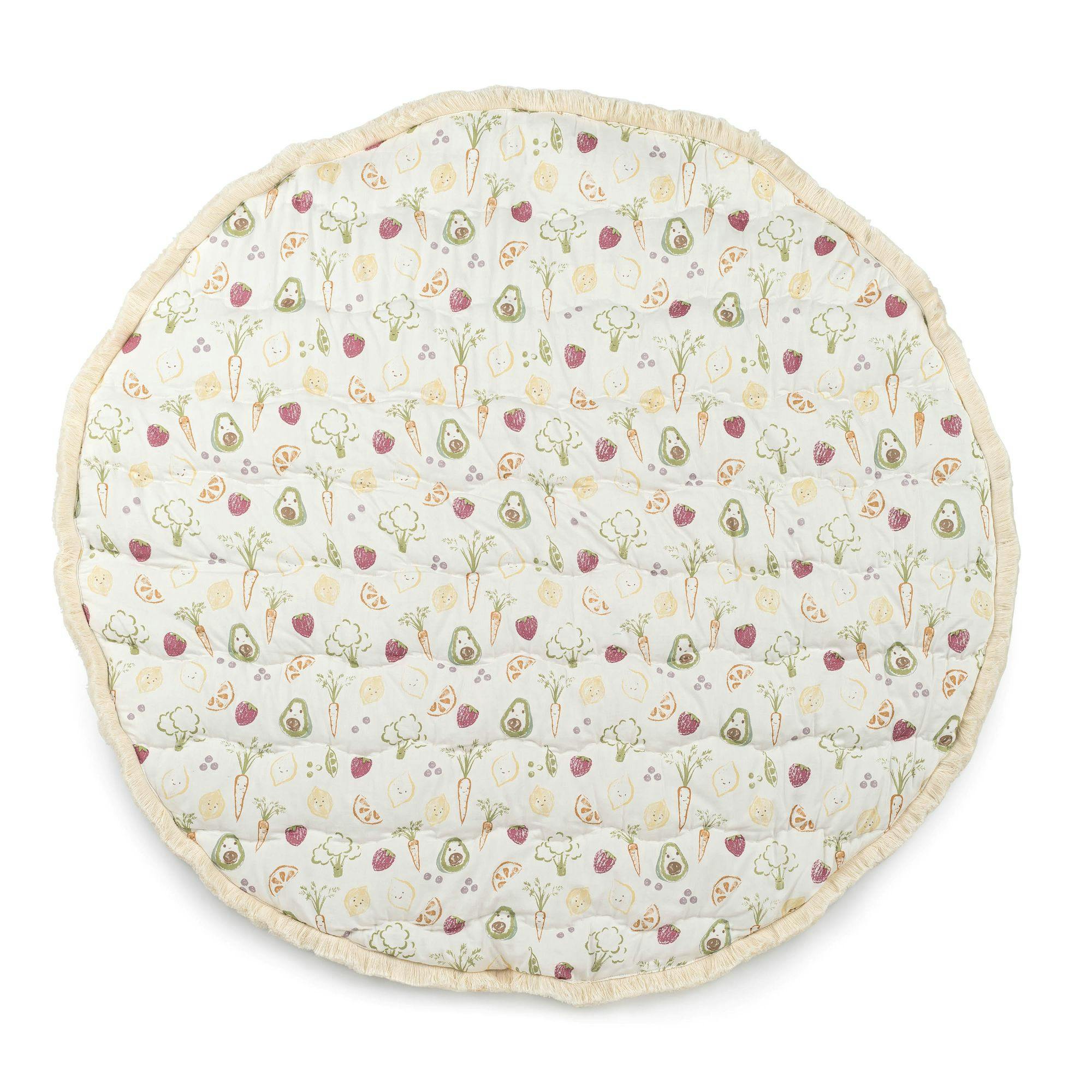 Clementine Fruits & Veggies Cotton Quilted Baby Play Mat