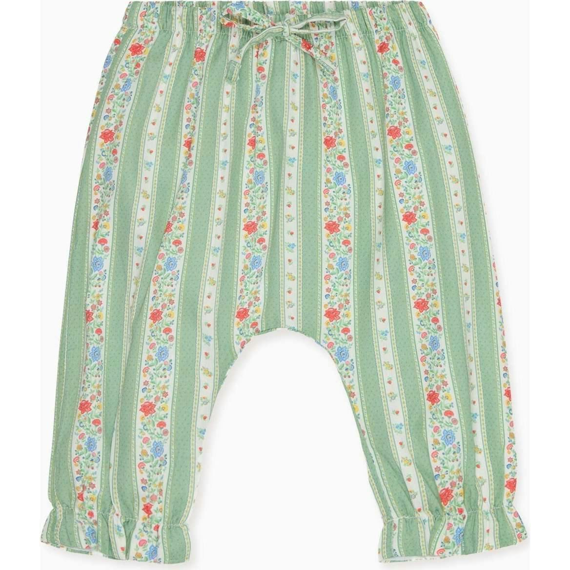 Sage Floral Stripe Forna Baby Girl Trousers