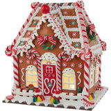 13-Inch Battery-Operated Gingerbread House with LED Light and Timer