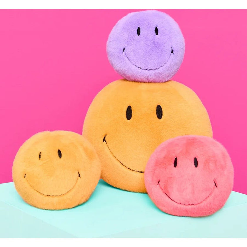 Plush Smiley Fuzzy Bright Purple 5"