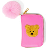 Teddy Pom Pom Zip Wallet