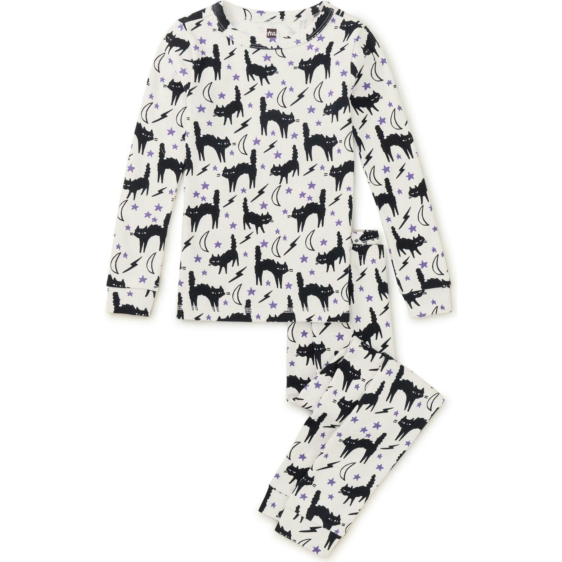 Goodnight Halloween Print Pajama Set, Red