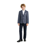 Navy Gabriel Plaid Blazer Suit Set