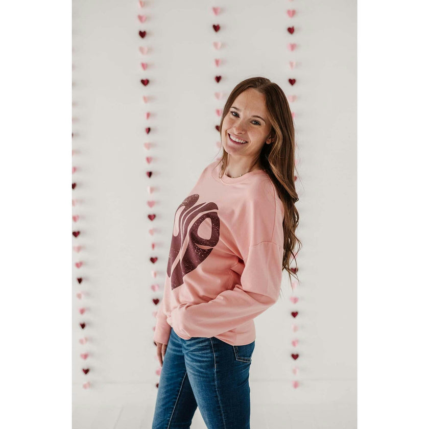 Women's Pullover Love in Rose Brown