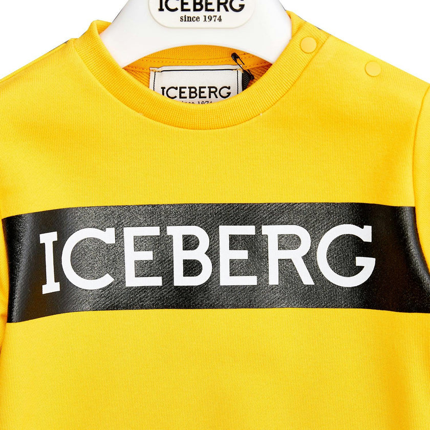 ICEBERG Logo Stripe Sweatshirt - Marigold