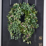 Wild Vines - Mixed Foliage, Peperomia Leaf & Wandering Dude All Season Greenery Front Door Wreath