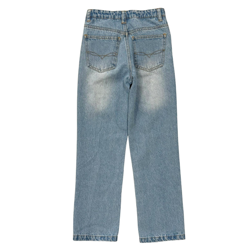 Boys Straight Denim Jeans in Light Blue Wash
