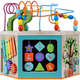 Preschool Play Lab Large Wooden Activity Learning 7-side Cube