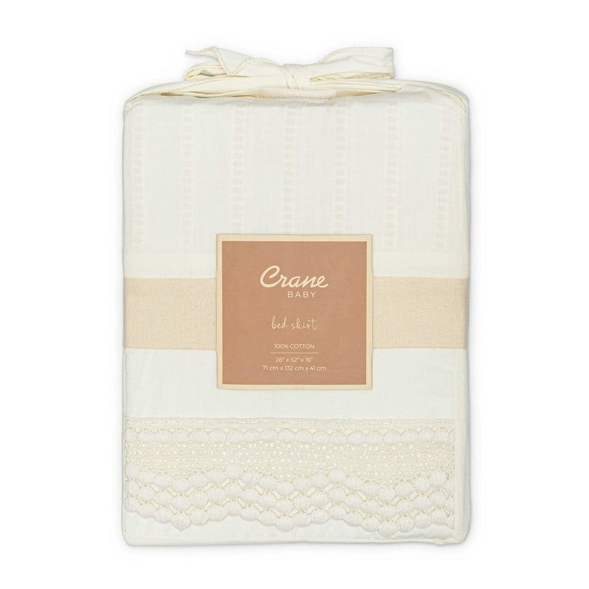 Off-White Lace Scallop Crib Skirt