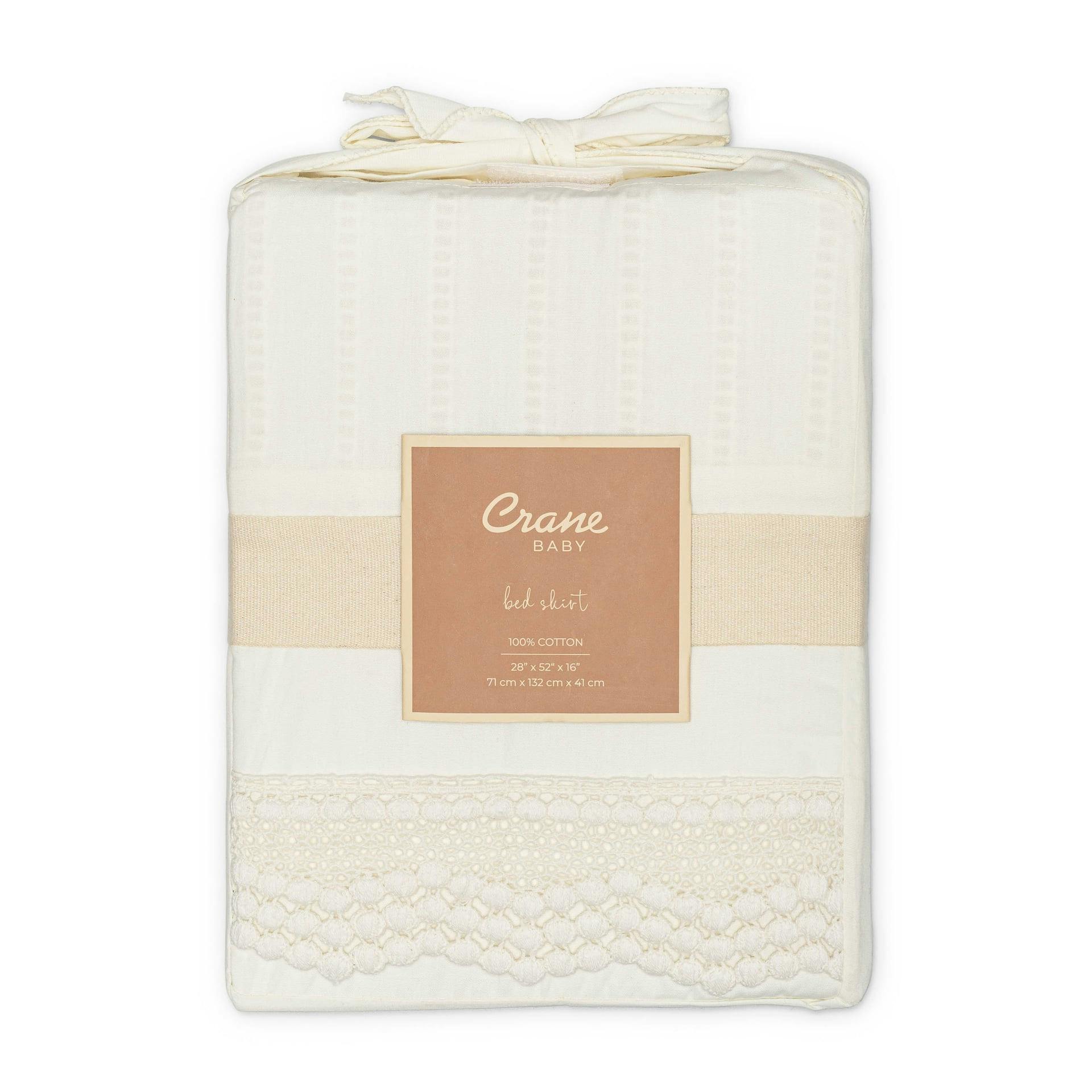 Off-White Lace Scallop Crib Skirt