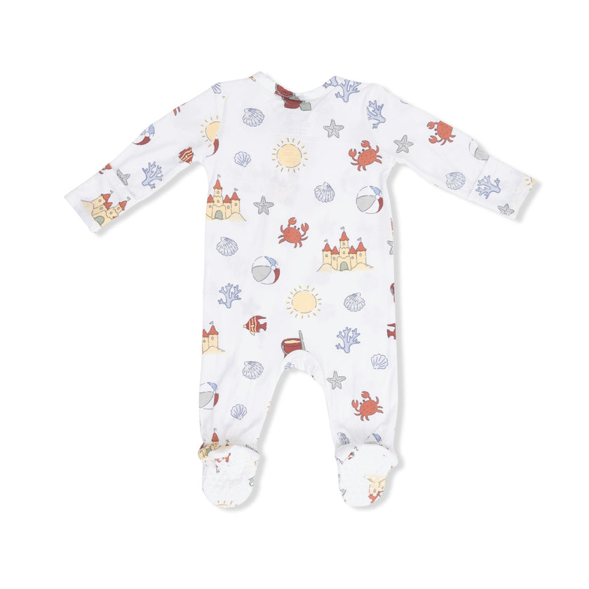 Sunny Sandcastles - 2 Way Zipper Footie