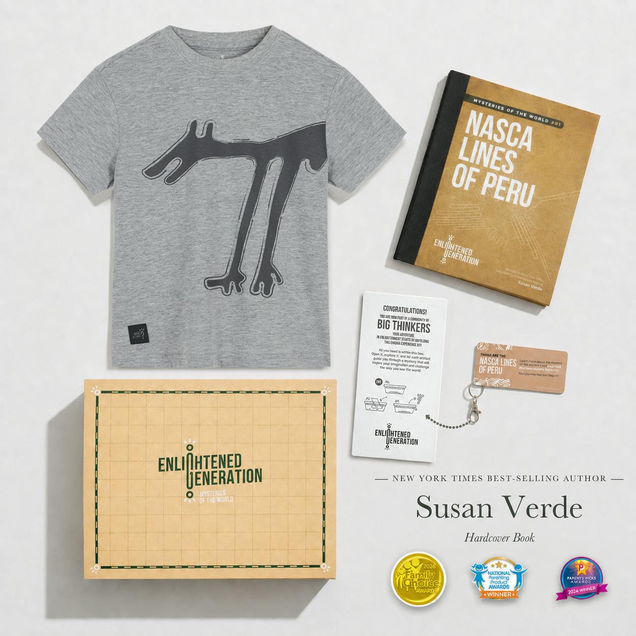 Nasca Gift Box with Curious Desert Dog Kids Tee, Book, and Activities