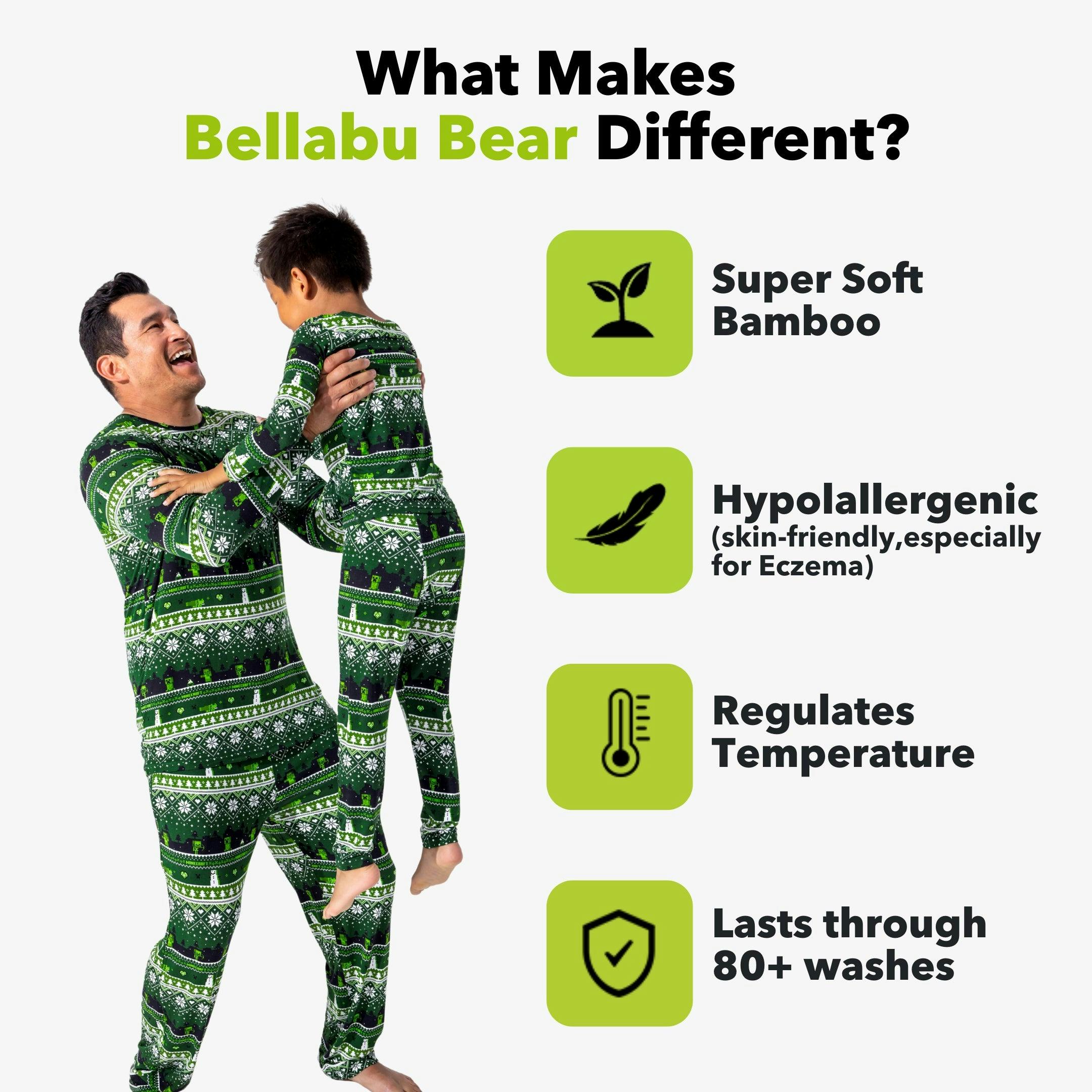 Minecraft Creeper Holiday Bamboo Kids Pajamas