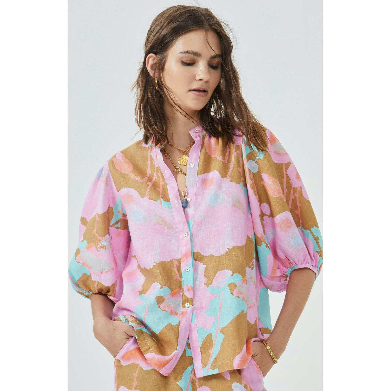 Bubble Linen Shirt - Aquarela