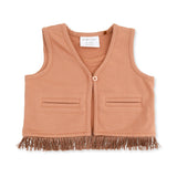Solid Mocha Mousse - Western Fringe Vest